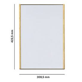 moedel Wandschild LMH, DIN A3, Hochformat, Holz- und Aluminiumrahmen, Klebe- oder Schraubmontage, B 308,5 x H 422,5 mm, bronze/Ahorn