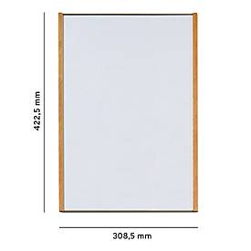 moedel Wandschild LMH, DIN A3, Hochformat, Holz- und Aluminiumrahmen, Klebe- oder Schraubmontage, B 308,5 x H 422,5 mm, bronze/Eiche
