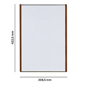moedel Wandschild LMH, DIN A3, Hochformat, Holz- und Aluminiumrahmen, Klebe- oder Schraubmontage, B 308,5 x H 422,5 mm, bronze/Nussbaum