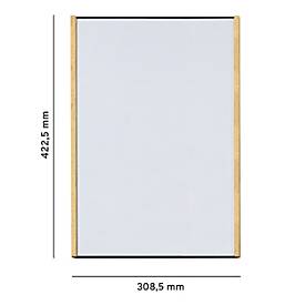 moedel Wandschild LMH, DIN A3, Hochformat, Holz- und Aluminiumrahmen, Klebe- oder Schraubmontage, B 308,5 x H 422,5 mm, schwarz/Ahorn