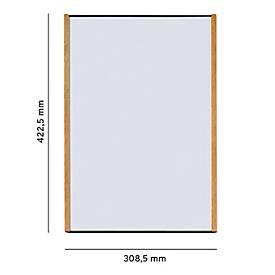 moedel Wandschild LMH, DIN A3, Hochformat, Holz- und Aluminiumrahmen, Klebe- oder Schraubmontage, B 308,5 x H 422,5 mm, schwarz/Eiche