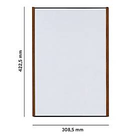 moedel Wandschild LMH, DIN A3, Hochformat, Holz- und Aluminiumrahmen, Klebe- oder Schraubmontage, B 308,5 x H 422,5 mm, schwarz/Nussbaum
