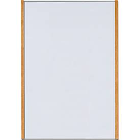 moedel Wandschild LMH, DIN A3, Hochformat, Holz- und Aluminiumrahmen, Klebe- oder Schraubmontage, B 308,5 x H 422,5 mm, silber/Eiche