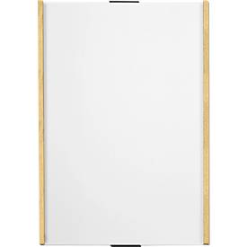 moedel Wandschild LMH, DIN A3, Hochformat, Holzrahmen mit Kappen, Klebe- oder Schraubmontage, B 309 x H 420 mm, silber/Ahorn