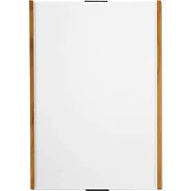 moedel Wandschild LMH, DIN A3, Hochformat, Holzrahmen mit Kappen, Klebe- oder Schraubmontage, B 309 x H 420 mm, silber/Eiche