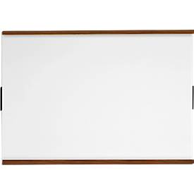 moedel Wandschild LMH, DIN A3, Hochformat, Holzrahmen mit Kappen, Klebe- oder Schraubmontage, B 309 x H 420 mm, silber/Nussbaum