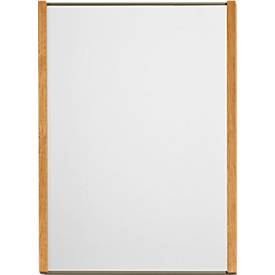 Moedel Leit- und Orientierungssysteme Moedel Wandschild LMH, DIN A4, Hochformat, Holz- und Aluminiumrahmen, Klebe- oder Schraubmontage, B 308,5 x H 422,5 mm, silber/Eiche