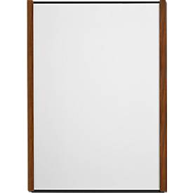 moedel Wandschild LMH, DIN A4, Hochformat, Holzrahmen, Aluminium, Klebe- oder Schraubmontage, B 221,5 x H 299,5 mm, Nussbaum, schwarz/Nussbaum