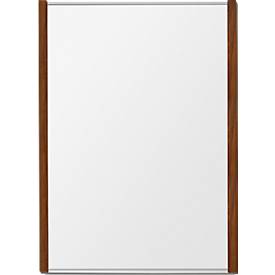 moedel Wandschild LMH, DIN A4, Hochformat, Holzrahmen, Aluminium, Klebe- oder Schraubmontage, B 221,5 x H 299,5 mm, Nussbaum, silber/Nussbaum