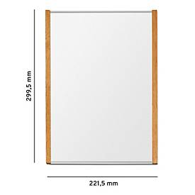 moedel Wandschild LMH DIN A4, Hochformat, individuell beschriftbar, Klebe- oder Schraubmontage, B 221,5 x H 299,5 mm, silber/Eiche