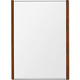 moedel Wandschild LMH DIN A4, Hochformat, individuell beschriftbar, Klebe- oder Schraubmontage, B 221,5 x H 299,5 mm, silber/Nussbaum