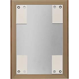 moedel Wandschild LMH, DIN A4, Holz- und Aluminiumrahmen, Bronze eloxiert, Klebe- oder Schraubmontage, B 221,5 x H 299,5 mm, bronze/Nussbaum