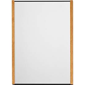 moedel Wandschild LMH, DIN A4, wechselbare Einlagen, Klebemontage, B 221,5 x H 299,5 mm, Eiche/schwarz