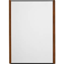 moedel Wandschild LMH, DIN A4, wechselbare Einlagen, Klebemontage, B 221,5 x H 299,5 mm, Nussbaum/schwarz