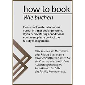 moedel Wandschild Madrid, DIN A3, Aluminiumrahmen, Klebemontage, Polyester-Abdeckung, B 299,5 x H 422,5 mm, bronze