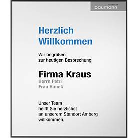 moedel Wandschild Madrid, DIN A3, Aluminiumrahmen, Klebemontage, Polyester-Abdeckung, B 299,5 x H 422,5 mm, schwarz