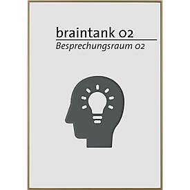 moedel Wandschild Madrid, DIN A4, Hochformat, Bronze eloxiert, Klebe- oder Schraubmontage, B 212,5 x H 299,5 mm, mit Einleger, bronze