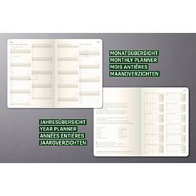 Monats-Kalenderheft Sigel Conceptum 2026 C2685, A6, 64 Seiten, 1 Jahr, 2 Seiten für je 1 Monat, PEFC®-Papier/Kunststoff, schwarz