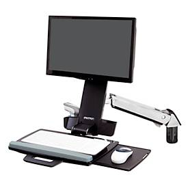 Monitor-Wandhalterung Ergotron StyleView Steh-Sitz Combo 45-266-026, inkl. Tastaturablage, Sitz- & Steharbeitsplatz, bis 13,2 kg, höhenverstellbar, VESA, Aluminium