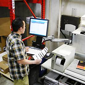 Monitor-Wandhalterung Ergotron StyleView Steh-Sitz Combo 45-266-026, inkl. Tastaturablage, Sitz- & Steharbeitsplatz, bis 13,2 kg, höhenverstellbar, VESA, Aluminium