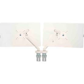 Monitorarm BakkerElkhuizen BE Flexible Dual, für 2 Monitore, bis 10 kg, dreh-, neig- und schwenkbar, 80 mm Klemmweite, VESA-komaptibel, ergonomisch, Höhenverstellbar von 170 bis 582 mm, hellgrau/weiß 
