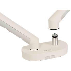 Monitorarm BakkerElkhuizen BE Flexible Dual, für 2 Monitore, bis 10 kg, dreh-, neig- und schwenkbar, 80 mm Klemmweite, VESA-komaptibel, ergonomisch, Höhenverstellbar von 170 bis 582 mm, hellgrau/weiß 