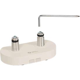 Monitorarm BakkerElkhuizen BE Flexible Dual, für 2 Monitore, bis 10 kg, dreh-, neig- und schwenkbar, 80 mm Klemmweite, VESA-komaptibel, ergonomisch, Höhenverstellbar von 170 bis 582 mm, hellgrau/weiß 