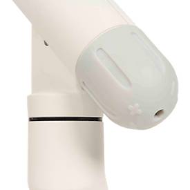 Monitorarm BakkerElkhuizen BE Flexible Dual, für 2 Monitore, bis 10 kg, dreh-, neig- und schwenkbar, 80 mm Klemmweite, VESA-komaptibel, ergonomisch, Höhenverstellbar von 170 bis 582 mm, hellgrau/weiß 