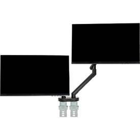 Monitorarm BakkerElkhuizen BE Flexible Dual, für 2 Monitore, bis 10 kg, dreh-, neig- und schwenkbar, 80 mm Klemmweite, VESA-komaptibel, ergonomisch, Höhenverstellbar von 170 bis 582 mm, schwarz 