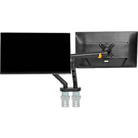 Monitorarm BakkerElkhuizen BE Flexible Dual, für 2 Monitore, bis 10 kg, dreh-, neig- und schwenkbar, 80 mm Klemmweite, VESA-komaptibel, ergonomisch, Höhenverstellbar von 170 bis 582 mm, schwarz 
