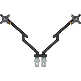 Monitorarm BakkerElkhuizen BE Flexible Dual, für 2 Monitore, bis 10 kg, dreh-, neig- und schwenkbar, 80 mm Klemmweite, VESA-komaptibel, ergonomisch, Höhenverstellbar von 170 bis 582 mm, schwarz 