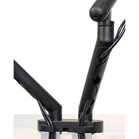 Monitorarm BakkerElkhuizen BE Flexible Dual, für 2 Monitore, bis 10 kg, dreh-, neig- und schwenkbar, 80 mm Klemmweite, VESA-komaptibel, ergonomisch, Höhenverstellbar von 170 bis 582 mm, schwarz 