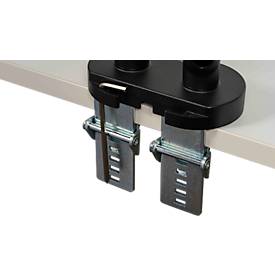Monitorarm BakkerElkhuizen BE Flexible Dual, für 2 Monitore, bis 10 kg, dreh-, neig- und schwenkbar, 80 mm Klemmweite, VESA-komaptibel, ergonomisch, Höhenverstellbar von 170 bis 582 mm, schwarz 