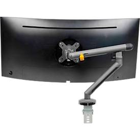 Monitorarm BakkerElkhuizen BE Flexible, für 1 Monitor, bis 10 kg, dreh-, neig- und schwenkbar, 80 mm Klemmweite, VESA-komaptibel, ergonomisch, Höhenverstellbar von 170 bis 582 mm, dunkelgrau/schwarz