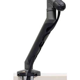 Monitorarm BakkerElkhuizen BE Flexible, für 1 Monitor, bis 10 kg, dreh-, neig- und schwenkbar, 80 mm Klemmweite, VESA-komaptibel, ergonomisch, Höhenverstellbar von 170 bis 582 mm, dunkelgrau/schwarz