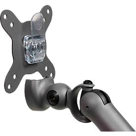 Monitorarm BakkerElkhuizen BE Flexible, für 1 Monitor, bis 10 kg, dreh-, neig- und schwenkbar, 80 mm Klemmweite, VESA-komaptibel, ergonomisch, Höhenverstellbar von 170 bis 582 mm, dunkelgrau/schwarz