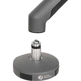 Monitorarm BakkerElkhuizen BE Flexible, für 1 Monitor, bis 10 kg, dreh-, neig- und schwenkbar, 80 mm Klemmweite, VESA-komaptibel, ergonomisch, Höhenverstellbar von 170 bis 582 mm, dunkelgrau/schwarz