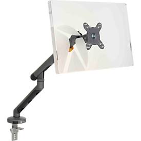 Monitorarm BakkerElkhuizen BE Flexible, für 1 Monitor, bis 10 kg, dreh-, neig- und schwenkbar, 80 mm Klemmweite, VESA-komaptibel, ergonomisch, Höhenverstellbar von 170 bis 582 mm, dunkelgrau/schwarz
