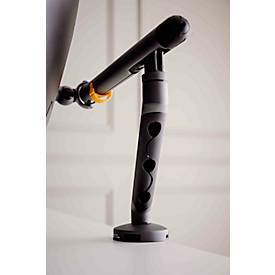 Monitorarm BakkerElkhuizen BE Flexible, für 1 Monitor, bis 10 kg, dreh-, neig- und schwenkbar, 80 mm Klemmweite, VESA-komaptibel, ergonomisch, Höhenverstellbar von 170 bis 582 mm, dunkelgrau/schwarz