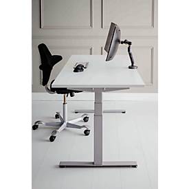 Monitorarm BakkerElkhuizen BE Flexible, für 1 Monitor, bis 10 kg, dreh-, neig- und schwenkbar, 80 mm Klemmweite, VESA-komaptibel, ergonomisch, Höhenverstellbar von 170 bis 582 mm, dunkelgrau/schwarz