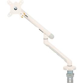 Monitorarm BakkerElkhuizen BE Flexible, für 1 Monitor, bis 10 kg, dreh-, neig- und schwenkbar, 80 mm Klemmweite, VESA-komaptibel, ergonomisch, Höhenverstellbar von 170 bis 582 mm, hellgrau/weiß