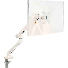 Monitorarm BakkerElkhuizen BE Flexible, für 1 Monitor, bis 10 kg, dreh-, neig- und schwenkbar, 80 mm Klemmweite, VESA-komaptibel, ergonomisch, Höhenverstellbar von 170 bis 582 mm, hellgrau/weiß