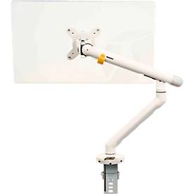 Monitorarm BakkerElkhuizen BE Flexible, für 1 Monitor, bis 10 kg, dreh-, neig- und schwenkbar, 80 mm Klemmweite, VESA-komaptibel, ergonomisch, Höhenverstellbar von 170 bis 582 mm, hellgrau/weiß
