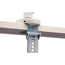 Monitorarm BakkerElkhuizen BE Flexible, für 1 Monitor, bis 10 kg, dreh-, neig- und schwenkbar, 80 mm Klemmweite, VESA-komaptibel, ergonomisch, Höhenverstellbar von 170 bis 582 mm, hellgrau/weiß