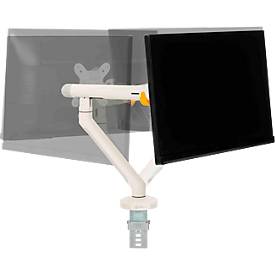 Monitorarm BakkerElkhuizen BE Flexible, für 1 Monitor, bis 10 kg, dreh-, neig- und schwenkbar, 80 mm Klemmweite, VESA-komaptibel, ergonomisch, Höhenverstellbar von 170 bis 582 mm, hellgrau/weiß
