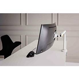 Monitorarm BakkerElkhuizen BE Flexible, für 1 Monitor, bis 10 kg, dreh-, neig- und schwenkbar, 80 mm Klemmweite, VESA-komaptibel, ergonomisch, Höhenverstellbar von 170 bis 582 mm, hellgrau/weiß