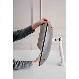 Monitorarm BakkerElkhuizen BE Flexible, für 1 Monitor, bis 10 kg, dreh-, neig- und schwenkbar, 80 mm Klemmweite, VESA-komaptibel, ergonomisch, Höhenverstellbar von 170 bis 582 mm, hellgrau/weiß