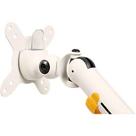 Monitorarm BakkerElkhuizen BE Flexible, für 1 Monitor, bis 10 kg, dreh-, neig- und schwenkbar, 80 mm Klemmweite, VESA-komaptibel, ergonomisch, Höhenverstellbar von 170 bis 582 mm, hellgrau/weiß