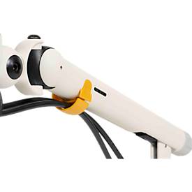 Monitorarm BakkerElkhuizen BE Flexible, für 1 Monitor, bis 10 kg, dreh-, neig- und schwenkbar, 80 mm Klemmweite, VESA-komaptibel, ergonomisch, Höhenverstellbar von 170 bis 582 mm, hellgrau/weiß