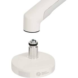 Monitorarm BakkerElkhuizen BE Flexible, für 1 Monitor, bis 10 kg, dreh-, neig- und schwenkbar, 80 mm Klemmweite, VESA-komaptibel, ergonomisch, Höhenverstellbar von 170 bis 582 mm, hellgrau/weiß